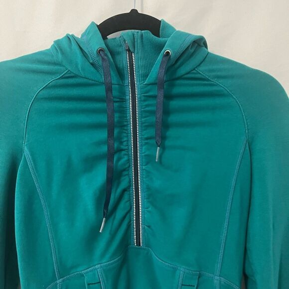 Athleta Heavenly Hail Half Zip Pullover Hoodie Hoodie Teal Size XS - Picture 4 of 9